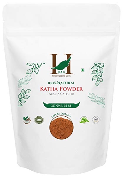 100% Natural Organically Cultivated Katha Powder - Acacia Catechu - For Natural Hair Conditioning and coloring - 227 Grams / 0.5 LB / 08 Oz - Processed in FDA registred faciltiy