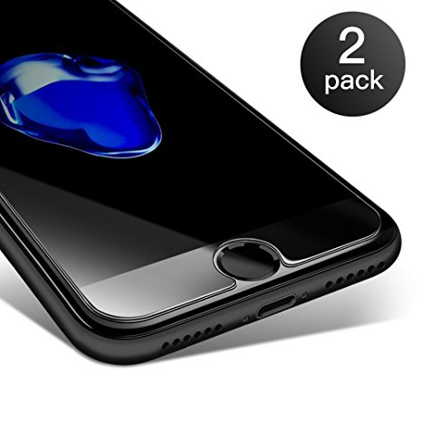 iPhone 7 plus Screen Protector,Coolreall 2-Pack Premium Tempered Glass Screen Protector Film For iPhone 7 plus [5.5 Inch / 3D Touch Compatible / 9H Hardness / 0.25mm / Ultra-Clear / Transparent]