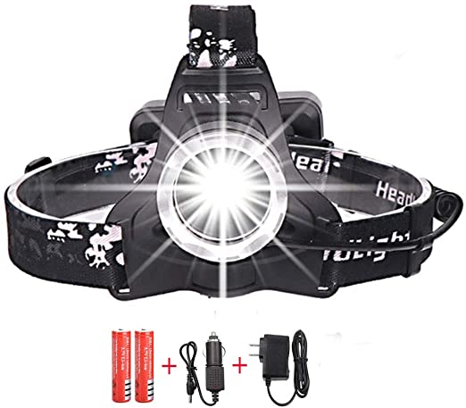 CREE XML T6 LED Headlight Headlamp Torch Flashlight 1600lm   2 x Rechargeable 18650 Battery, Waterproof Design