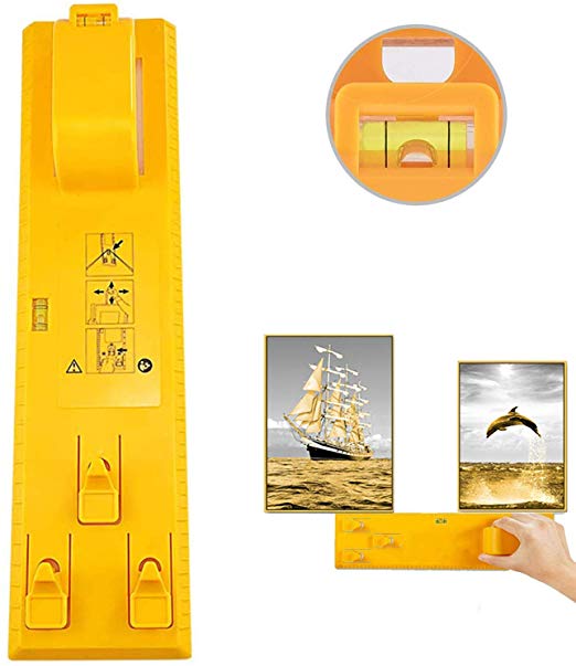 Picture Frame Hanger Tool,Picture Hanging Kit,Picture Hanger Tools with Level Suitable for All Wall Materials, Picture Frame Ruler for Marking Position, Hooks, Nails and Hanger Level