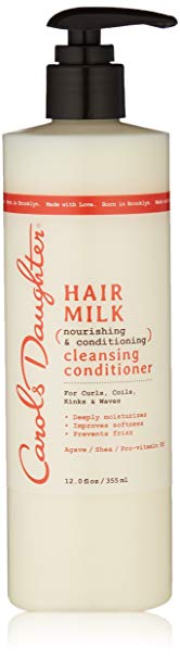 Curly Hair Products by Carol's Daughter, Hair Milk Sulfate Free Cleansing Conditioner For Curls, Coils and Waves, with Agave and Shea Butter, Sulfate Free Co Wash, 12 fl oz (Packaging May Vary)