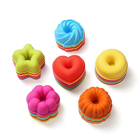 36-Pcs Reusable Silicone Donuts Pans by To encounter - Nonstick & Heat Resistant Doughnuts Mold - BPA Free Donuts Baking Molds (36)