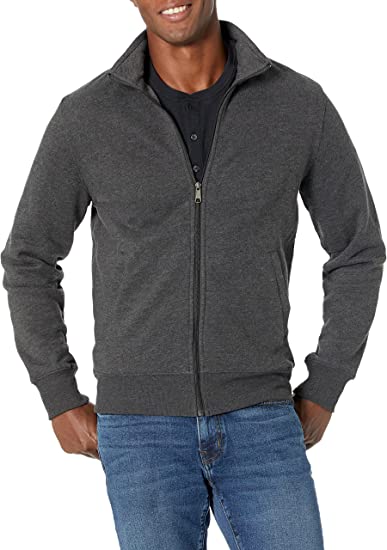 Amazon Essentials Men's Full-Zip Fleece Mock Neck Sweatshirt