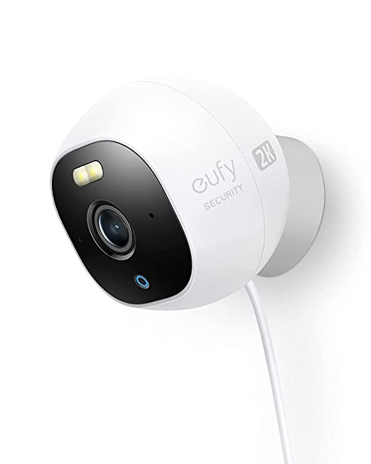 eufy Security Outdoor Cam Pro, All-in-One Outdoor Security Camera with 2K Resolution, Spotlight, Color Night Vision, No Monthly Fees, Wired Camera, Security Camera Outdoor, IP67 Weatherproof