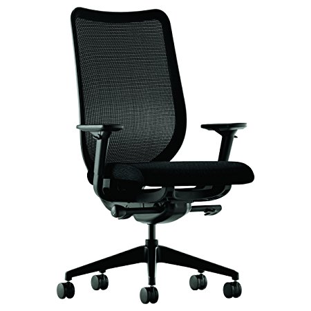 HON Nucleus Mesh Task Chair - Knit Mesh Back Computer Chair with Adjustable Arms, Black (HN1)