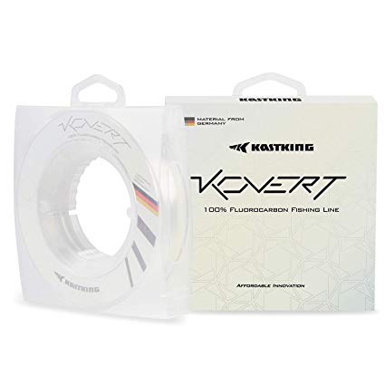 KastKing Kovert Fluorocarbon Fishing Line and Fluorocarbon Leader, Made in Germany, Virtually Invisible Under Water, Shock Resistant, Increased Sensitivity, Sinks Faster Than Mono, 100% Fluorocarbon