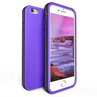 iPhone 6s Case, LoHi Apple iPhone 6 Cover Slim Case Protective Double Color Back Shell Bumper Case Durable TPU Cover for iPhone 6s 6 4.7 Inch - Purple/Black
