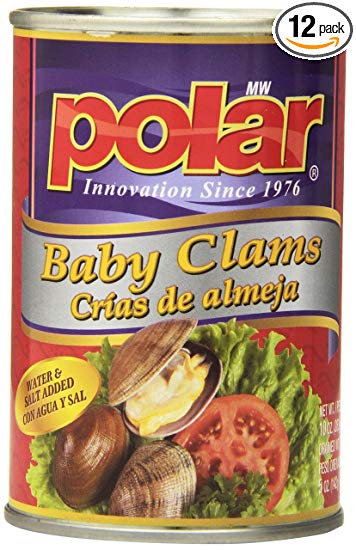 MW Polar Seafood, Whole Baby Clams, 10-Ounce (Pack of 12)