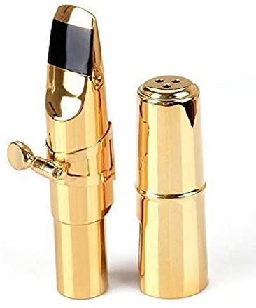 Aibay Gold Plated Bb Tenor Saxophone Metal Mouthpiece with Cap   Ligature #6