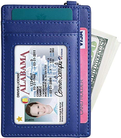 Ansuda RFID wallet, front pocket RFID barrier leather card holder, protect credit card/driver's license for men Women