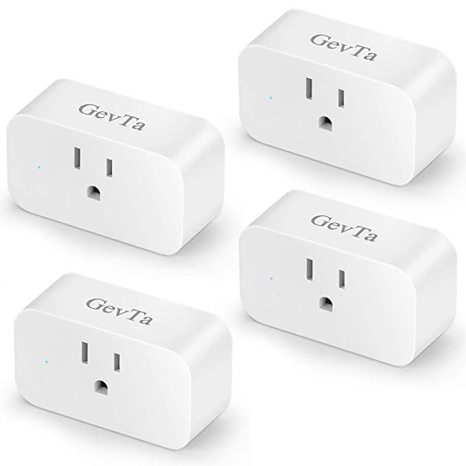 GevTa Wifi Smart Plug Compatible with Alexa,Google Home,IFTTT,Wireless Remote Control Timer Socket Power Switch Outlet