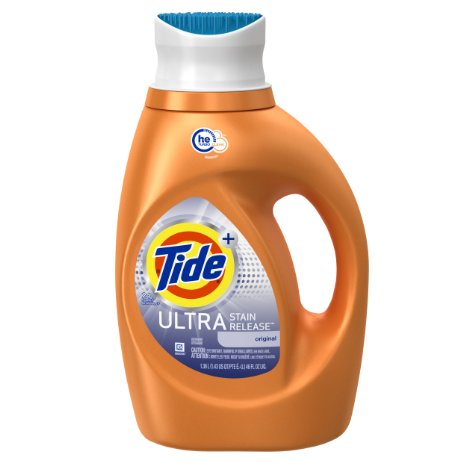 Tide Plus Ultra Stain Release HE Turbo Clean Liquid Laundry Detergent, 46 oz, 24 loads (Pack of 2)