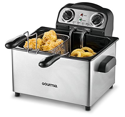 Gourmia GDF475 Fry Station Deep Fryer Plus 2.0 Multi Fry Professional Style Deep Fryer, 4 Liter Capacity, Stainless Steel, 3 Baskets, 1650 Watts.