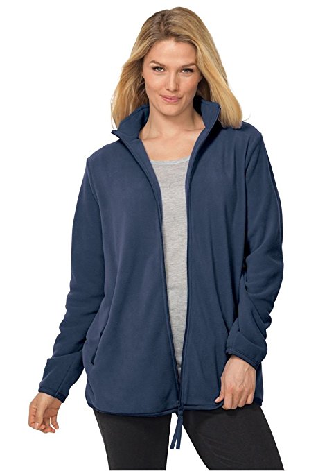 Women's Plus Size All American Comfort Zipper Front Fleece Jacket