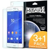 Xperia Z3 Screen Protector - Invisible Defender 3 Front1 BackMAX HD CLARITY Lifetime Warranty Perfect Touch Precision High Definition HD Clarity Film 4-Pack for Sony Xperia Z3 Not for Z3  Z3 Compact  Z3 Dual  Z3v  Z3 Tablet