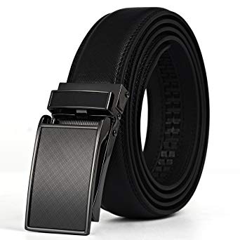 Lavemi men's Ratchet Click Slide Dress Belt with Genuine Leather,Trim to Fit