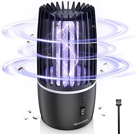 Lámpara Antimosquitos Eléctrico, 2 en 1 Mata Mosquitos Electrico, USB Recargable UV Mosquito Lámpara Trampa para Insectos, Moscas, Polillas, para Interiores y Exteriores