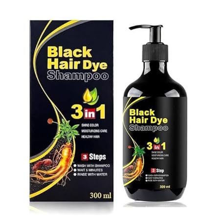 Herbal 3 in 1 original Hair Dye Instant Black Hair Shampoo for Women & Men Organic Shampoo Herbal 3 in 1 Hair Dye Instant Black Hair Shampoo 100% Coverage Shampoo 300ml - 1