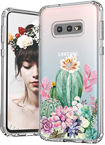 MOSNOVO Galaxy S10e Case, Tropical Cactus Cacti Succulents Printed Pattern Clear Design Transparent Plastic Hard Back Case with TPU Bumper Protective Case Cover for Samsung Galaxy S10e