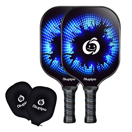 Pickleball Paddles - 2 Pickleball Paddles Set Lightweight 8oz Graphite Pickleball Rackets Honeycomb Composite Core Pickleball Racquet Edge Guard Ultra Cushion Grip Pickleball Paddles With Cover