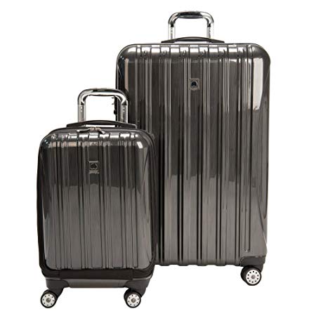 Delsey Luggage Aero 2 Piece Set (19"/29") Spinner Suitcase (Charcoal)