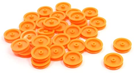 30 Pcs 2mm Hole Orange Plastic Belt Pulley for DIY RC Toy Car Airplane