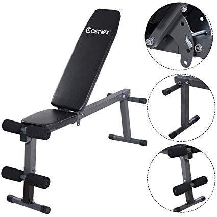 Goplus Folding Sit Up AB Bench Fly Press Gym Adjustable Incline Flat Weight Bench