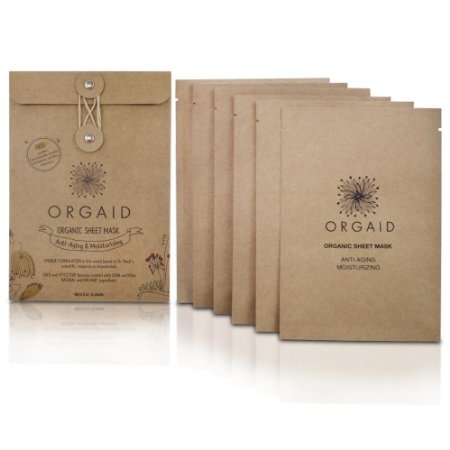 ORGAID Anti-aging & Moisturizing Organic Sheet Mask | Made in USA (6 sheets)