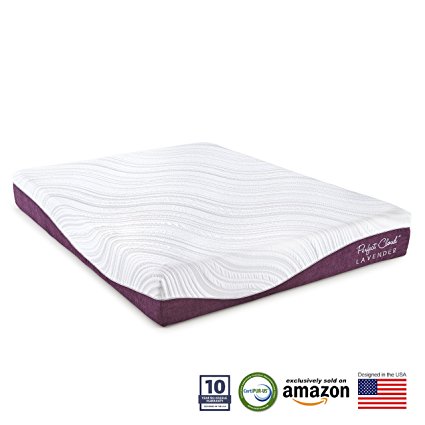 Perfect Cloud Lavender Bliss 10-Inch Memory Foam Mattress (Twin) - Lavender Infused Memory Foam Top Layer - Enjoy The Relaxing Effect Of Lavender As You Sleep - NEW 2017 Innovation.
