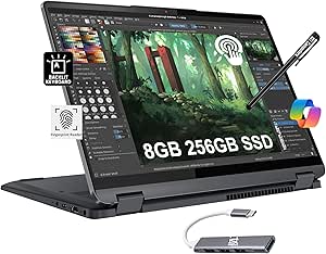 Lenovo IdeaPad Flex 5i 2-in-1 Laptop (14" FHD  Touchscreen, Intel Core i3-1215U, 8GB RAM, 256GB SSD) Convertible, Fingerprint, FHD Webcam, 9-Hr Battery Life, IST Pen & HUB, Win 11 Home in S Mode, Grey