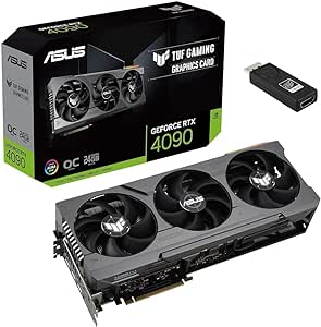 ASUS TUF RTX 4090 OC Graphics Card (PCIe 4.0, 24GB 384Bit GDRR6X, HDMI 2.1a, DP 1.4a, ARGB), w/SPS x Dino DP to HDMI Converter