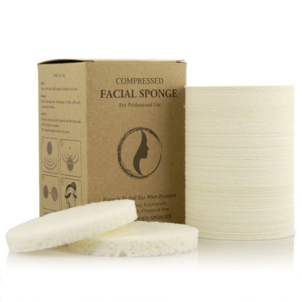 Appearus Compressed Cellulose Facial Sponges, White (100 count/S1901W)