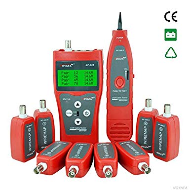 Noyafa D3IN0005 NF-388 Multipurpose Network LAN Phone Audio Cable Tester with 8 Far-end Passive Test Jacks