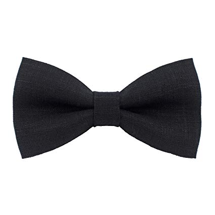 Linen Classic Pre-Tied Bow Tie Formal Solid Tuxedo, by Bow Tie House