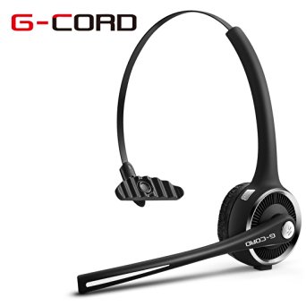 G-Cord ® Over-the-Head Wireless Bluetooth V4.1 Hands Free Headsets with Microphone for Drivers, Telephone operators and More