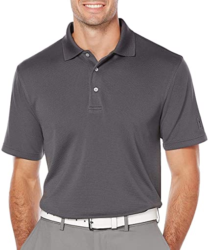 PGA TOUR Mens Men's Big and Tall Short Sleeve Airflux Solid Polo Shirt