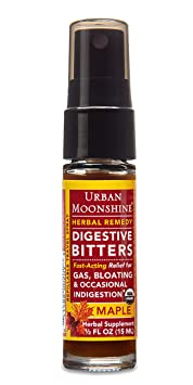 Urban Moonshine Maple Digestive Bitters | Organic Herbal Supplement | Fast-Acting Relief for Gas, Bloating & Occasional Indigestion | 15 ML Spray (Pack of 1)