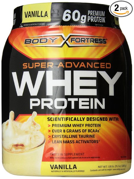 Body Fortress Whey Protein Powder, Vanilla, 31.2 Ounces (885g)  (Pack of 2)
