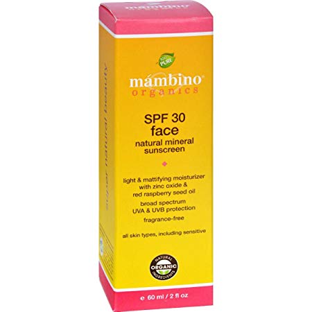 Mambino Organics Face Sunscreen SPF 30, Natural Mineral, 2 Fluid Ounce
