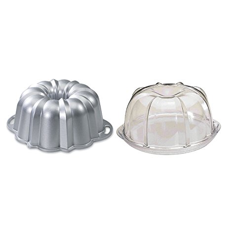 Nordic Ware Platinum Collection Original 10- to 15-Cup Bundt Pan and Deluxe Bundt Cake Keeper