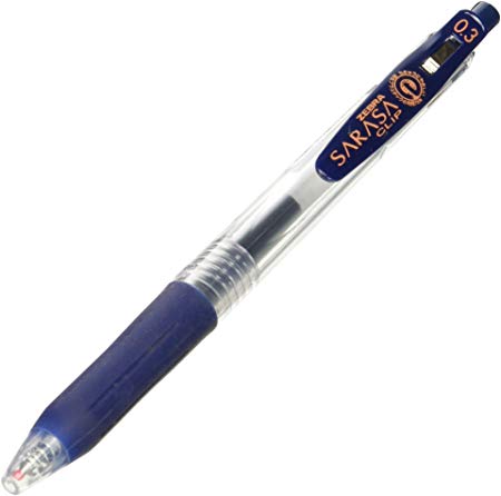 Zebra Sarasa Clip Pen 0.3 mm, Blue/Black (JJH15-FB)