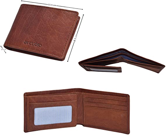 Di Cuoio Wallet for Men-Genuine Leather RFID Blocking Bifold Stylish Wallet