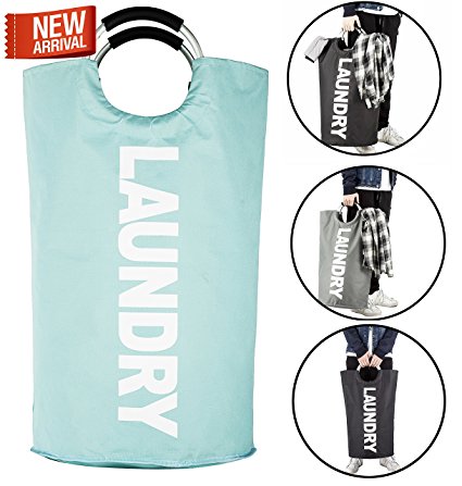 Laundry Hamper Bags Oxford Heavy-duty Storage for Men/Women/College Student,Sky Blue