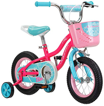 Schwinn Elm Girl's Bike, Featuring SmartStart Frame to Fit Your Child's Proportions, Some Sizes Include Training Wheels and Saddle Handle, 12-14-16-18-20-Inch Wheel Sizes, Pink, Purple, and Teal