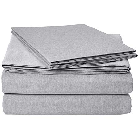 AmazonBasics Chambray Sheet Set - Queen, Slate Grey