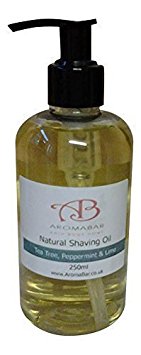 Natural Shaving Oil Tea Tree Peppermint & Lime 250ml 100% Pure with Pump Dispenser included Use as a Pre Shave oil or Post Shave Moisturiser
