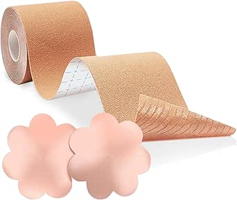 Boobytape for Breast Lift [2 Inches x 16 Foot] Breast Lift Tape for Invisible Support - Bra Tape for Strapless Dresses