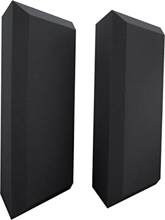 Ultimate Acoustics UA-BTBG Bass Trap Professional Acoustic Foam with Bevel and Mounting Tabs Included, 1 Pair