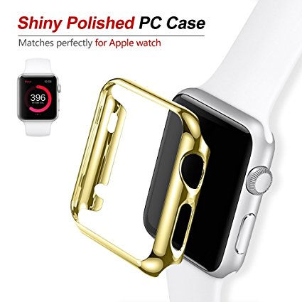 Apple Watch Case, UMTele Super Thin PC Plated Plating Protective Bumper Cover Case for iWatch Apple Watch & Sport & Edition 42mm Gold