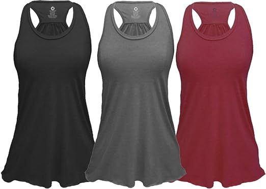 Epic MMA Gear Flowy Racerback Tank Top, Regular and Plus Sizes Pack of 3